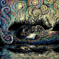 Eads 的时光旅行！仿佛看到了梵高的星空再现！ : 　　看到艺术家与插画师James R. Eads的画作，似乎一下子游离到了另一个世界。 　　由詹姆斯•R•伊兹（ James R. Eads ）创作的绚丽插图被克里斯•麦克丹尼尔（ Chris Mcdaniel ）转变成的GiF动图，仿佛看到了梵高的