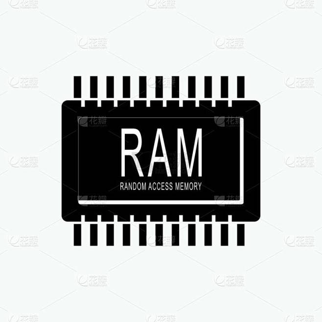 RAM图标。计算机元件符号-向量.