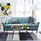价格２６００－２９００　Finn北欧现代欧式客厅简约沙发实木拉扣时尚布艺休闲双人三人沙发-淘宝网
