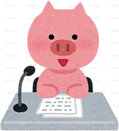 各种动物播音员animal_chara_radio_buta可爱小动物手绘png儿童插画免扣素材