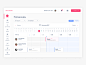 Salon schedule table timeline web services appointment event sidebar dashboard menu beauty calendar