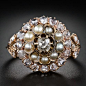 图喜欢:Victorian Diamond and Pearl Cluster RIng - 图喜欢@北坤人素材