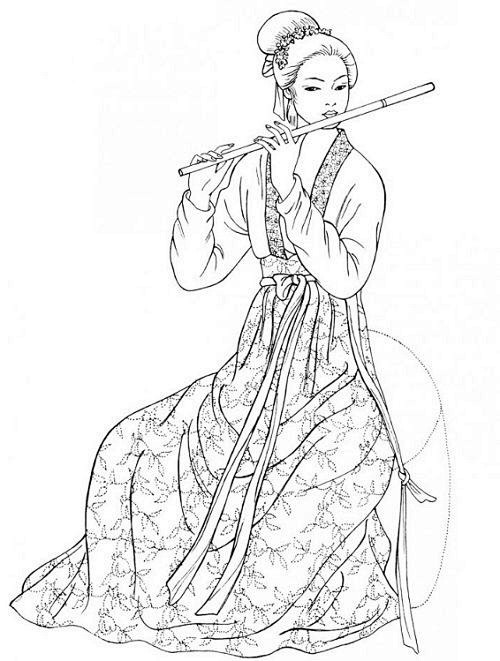 唐朝侍女线稿