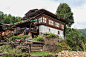 不丹布姆唐的传统不丹建筑。