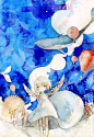 彩铅 插画 水彩 手绘