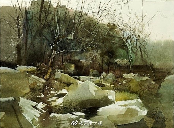 全国美平龙水彩画水彩风景作品平龙水彩画作品欣赏平龙水彩画作品平龙