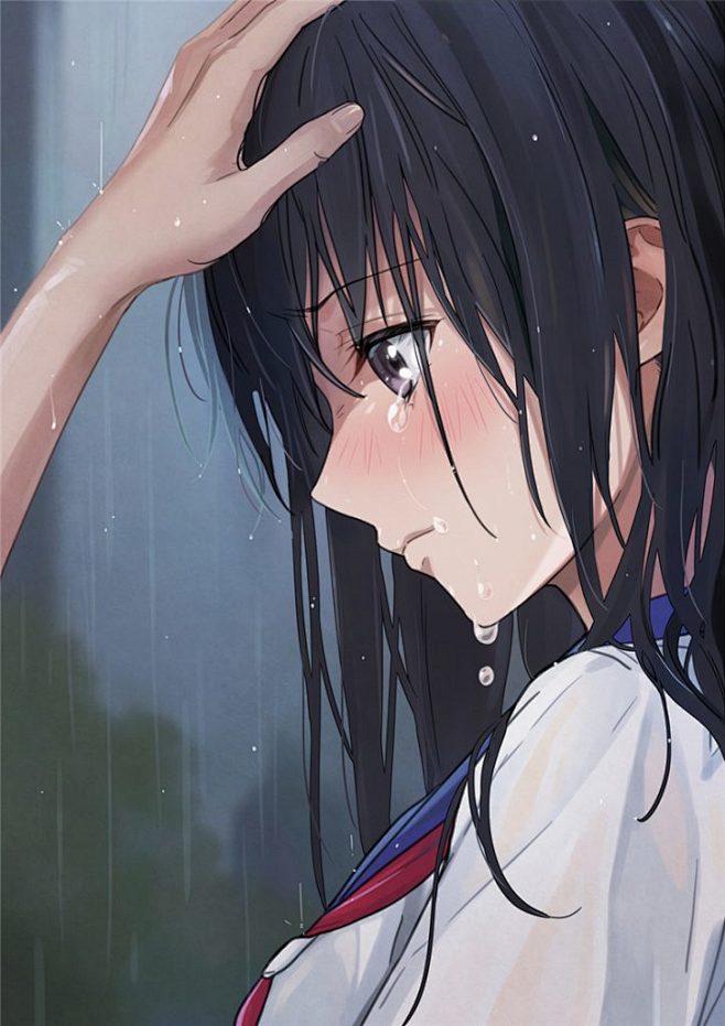 二次元少女侧脸壁纸图包原画插画素材P站同...
