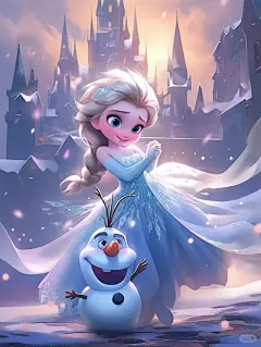 可爱的小爱莎和雪宝！迪士尼公主 - 小红书