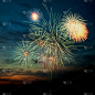 夜晚,色彩鲜艳,焰火,透明,天空,美,艺术,美国国庆日,新年
