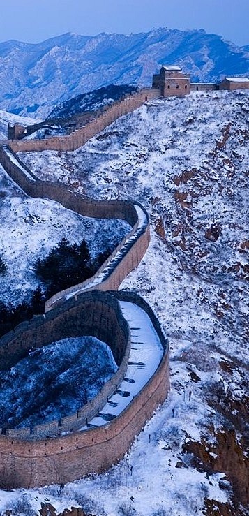 长城的冬天中国金山岭段