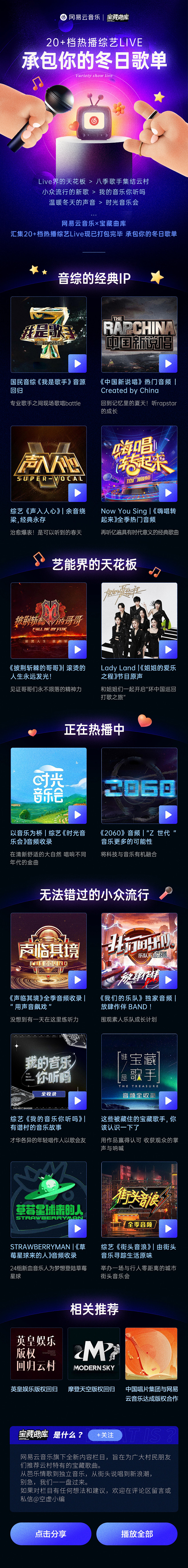 网易云音乐 综艺版权H5