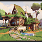 Hobbit mansion, Johannes Burström : This has been my spare time project for a while now and I am really pleased with how it turned out! Started of the concept linked below and added some adjustments down the road. Thanks to all the awesome communities out