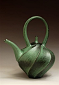 Jim Connell, Green Carved Teapot