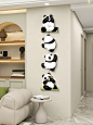 熊猫挂钟装饰画新款客厅沙发玄关创意时钟餐厅背景墙钟表过道挂画-tmall.com天猫
