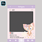 迪士尼玲娜贝儿小狐狸拍照框女孩生日自拍粉紫色卡通动物PSD素材-淘宝网