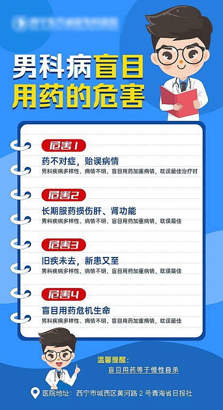 男科病盲目用药的危害海报-源文件分享-y...