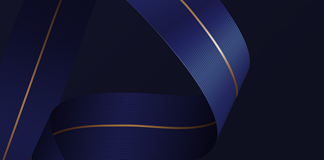 蓝色简约商务科技丝带全屏海报banner...