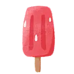 夏天冰棒红可爱手绘动态贴纸