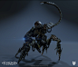 Corruptor, Nazz Abdoel : -Long-buried in the earth, leaving it weak to heat, it remains an agile, deadly war machine-

i was responsible for the texturing this evil machine. The goal was to give it a feeling that it has been living under the ground. 
Text