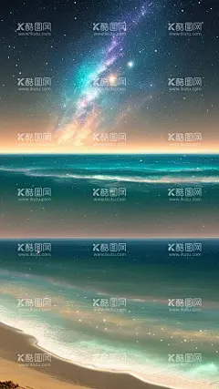 壁纸  - 源文件下载【酷图网】风景,海边,插画,漫画,星空,