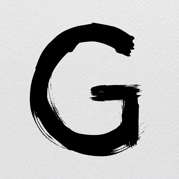 墨迹笔触字母G矢量图设计素材-花瓣网