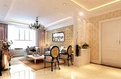 温馨明快的简欧风客厅壁纸装修