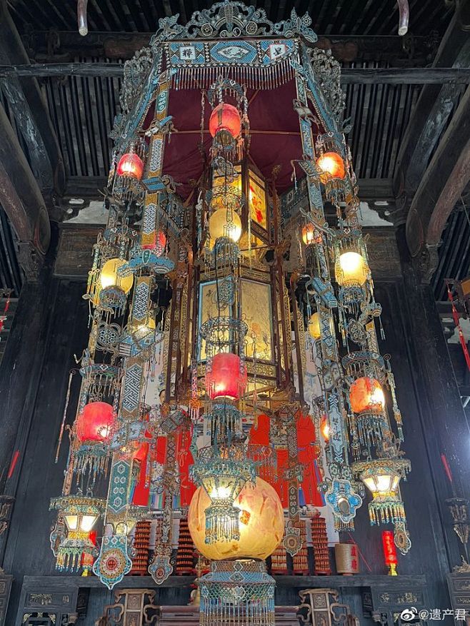 Chinese Traditional Lantern Relics 浙江东阳卢宅肃雍堂的百年堂灯Watchers History (4)