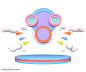 电商C4D几何图形3D立体舞台背景装饰免费下载图片png免抠元素漂浮元素背景装饰免扣图片设计图案