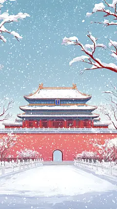 立冬节日节气海报背景霜降通用背景大雪 (21)