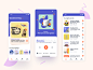 Podcast app cute homescreen purple mobile reading book music player flat motion graphics app podcast branding ux ui logo illustration typography vector design