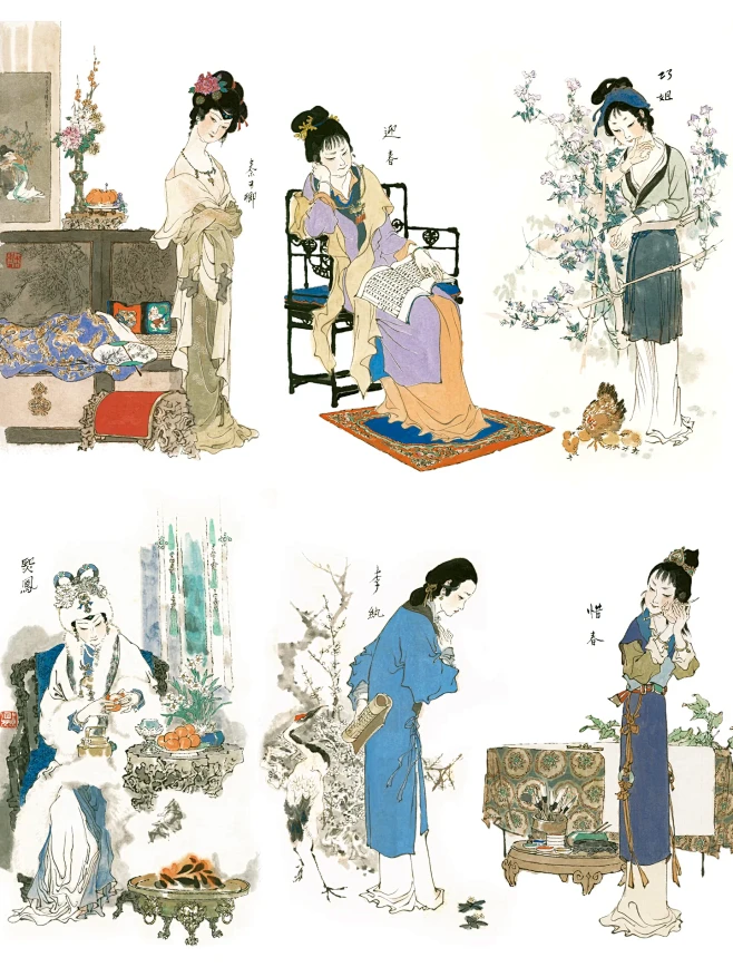 戴敦邦1989年绘《金陵十二钗》II-花瓣网