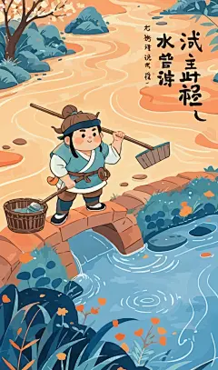 古典人物城市集市矢量图形插画