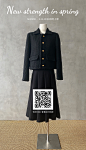 女装 ins风 服装 人台 上新海报 二维码宣传