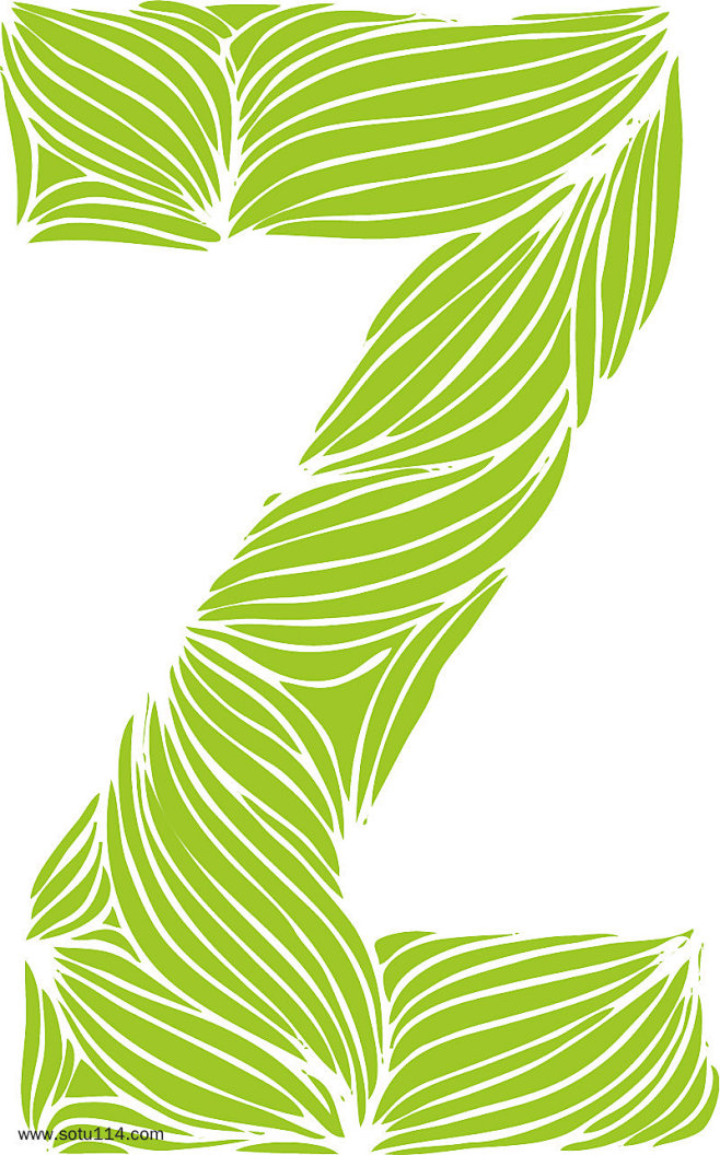 绿色条纹英文字体字母z图片png免抠元素字体元素背景装饰免扣图片