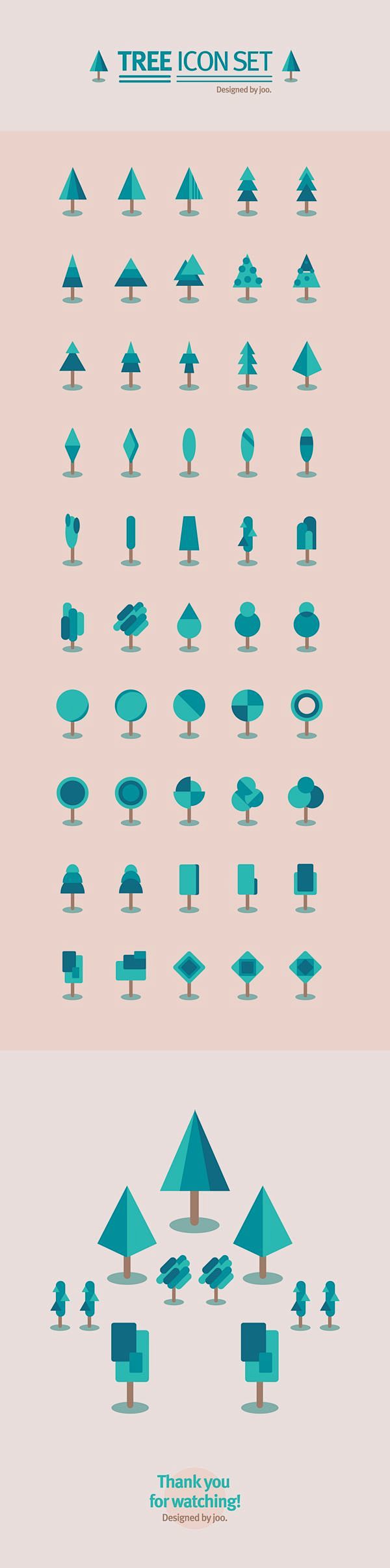 50 tree icon set by ...