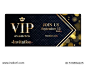 VIP party premium invitation card poster flyer. Black and golden design template. Glow bokeh and quilted pattern decorative background. Mosaic faceted letters.