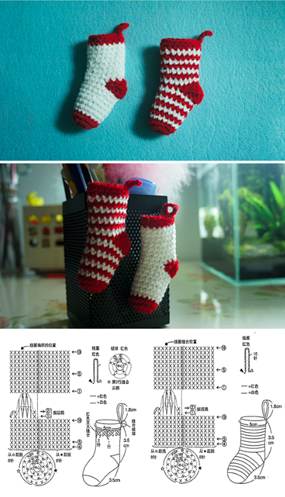 圣诞预热 袜子两枚 #编织#