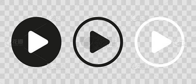 在透明的背景下播放按钮图标.Digita webl vector