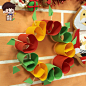 圣诞节 苹果花环儿童手工DIY制作材料包早教幼儿园粘贴益智玩具