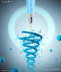 蓝色光效科技疫苗研发未来医疗海报 海报招贴 医疗药品