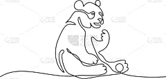 熊猫,符号,可爱的,野生动物,直的,简单,动物,品牌名称,绘制