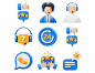 Customer Services 3D Icon 15款在线客服人工客服客户服务星际评价相关3D图标_UIGUI