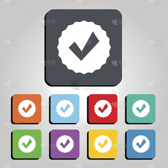 勾选Ok Badge Vector Icon插图