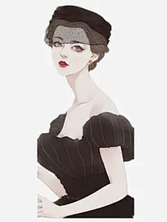 古典美女_新图网 https://ixintu.com 典雅 气质女孩 手绘 插画