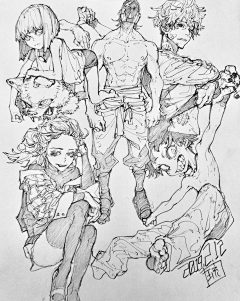 里离采集到黑白插画