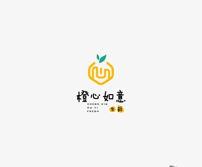 橙心如意logo设计-花瓣网