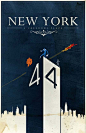 手绘简约创意纽约城市宣传海报设计