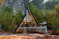 This cabin blends the traditional A-frame structure·单体建筑·林中别墅