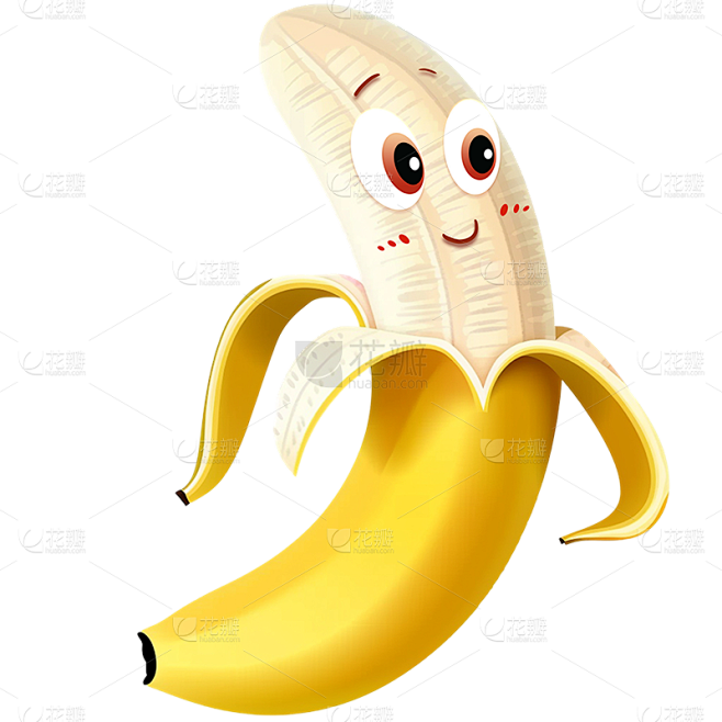 果蔬系列-香蕉拟人插画贴纸