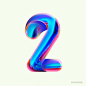 number typography   lettering chrome